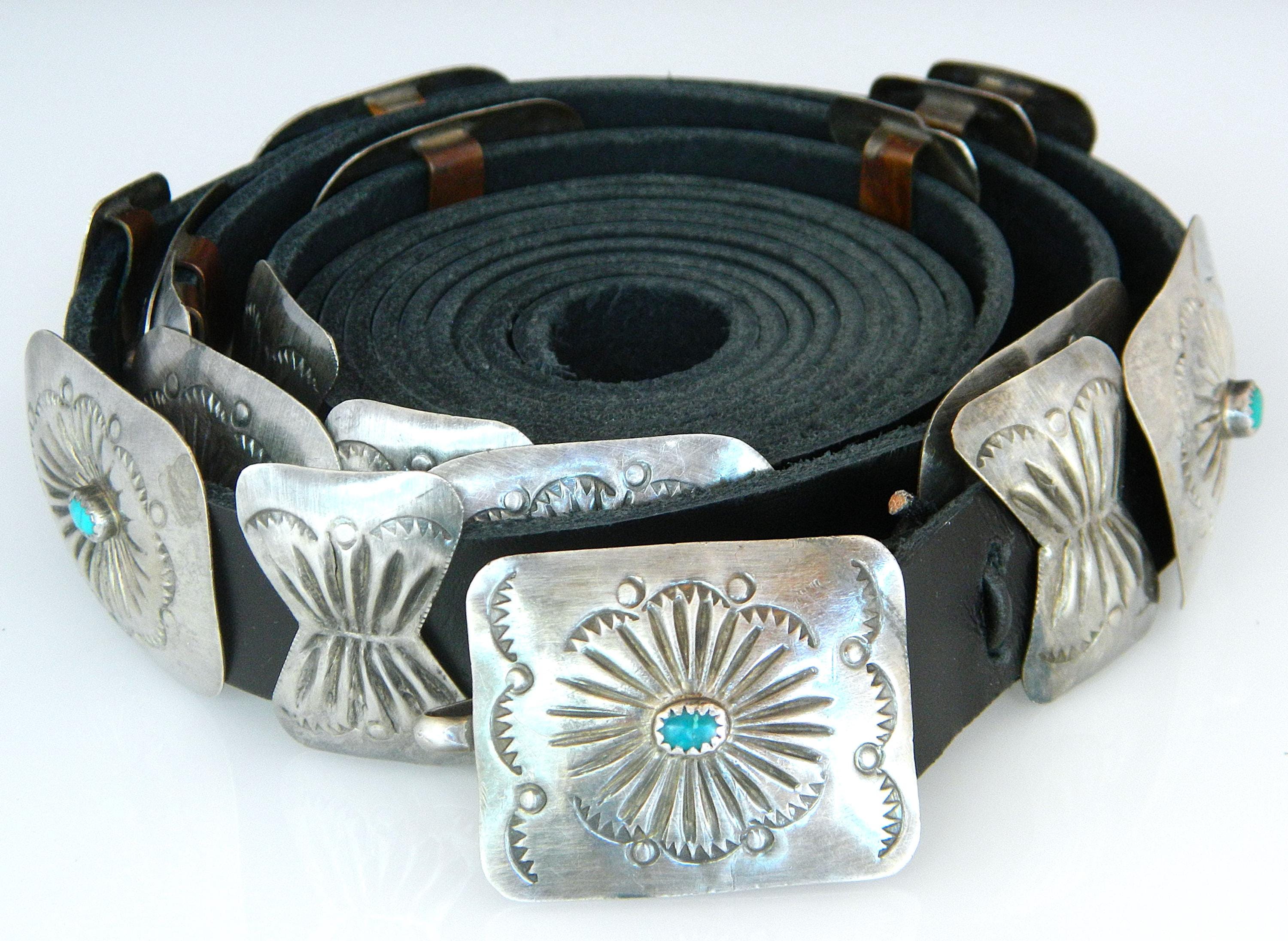 Native American 925 Heavy Concho Belt 42.5\