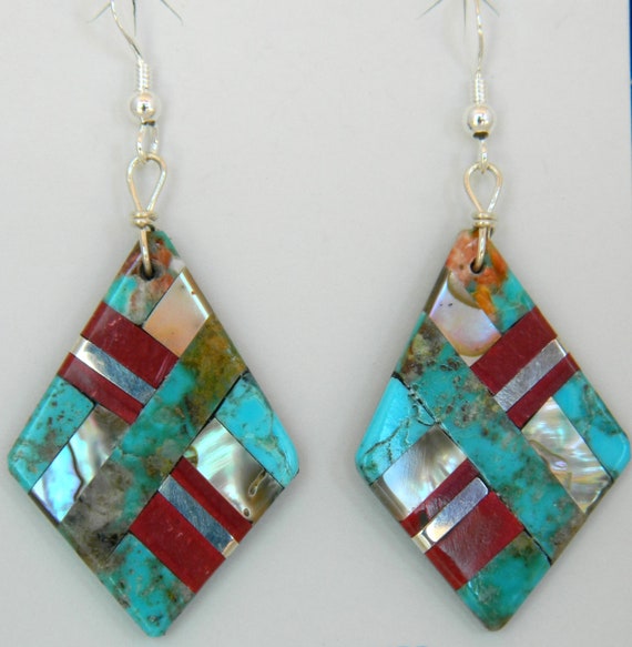 Native American Outstanding Dan Coriz Santo Domingo Turquoise Coral Jet Sterling Silver Bolo Native American Outstanding Dan Coriz Santo Domingo Turquoise Coral Jet Sterling Silver Bolo