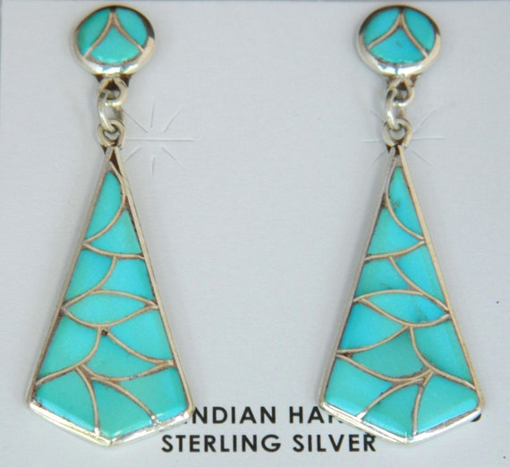 Native American Navajo Natural Turquoise Channel … - image 2