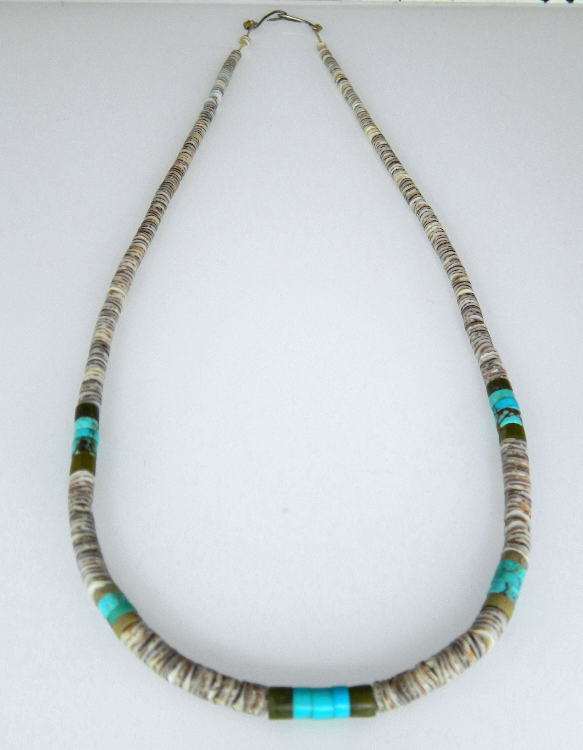 Native American Amazing Vintage Santo Domingo Sterling Silver Turquoise Shell Necklace Old Native American Amazing Vintage Santo Domingo Sterling Silver Turquoise Shell Necklace Old