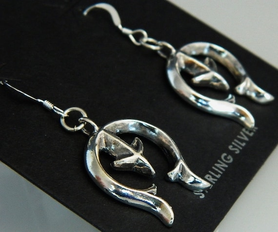Native American Navajo Southwest Sterling Silver Naja Earrings 1 3