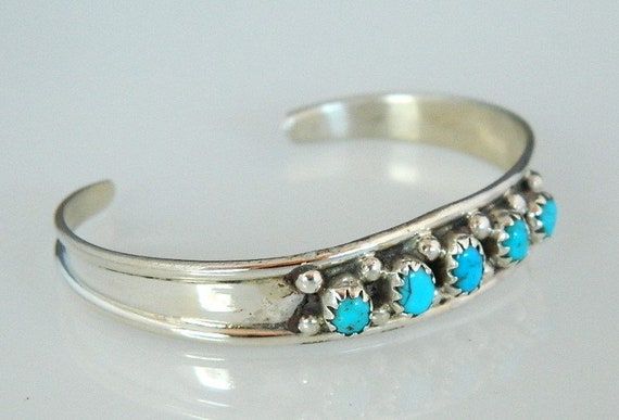 Native American Navajo Turquoise Sterling Silver … - image 3