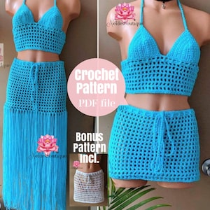 Crochet pattern, Crochet skirt pattern, crochet top pattern, skirt pattern, PDF file, crochet beach skirt pattern, how to crochet, pattern