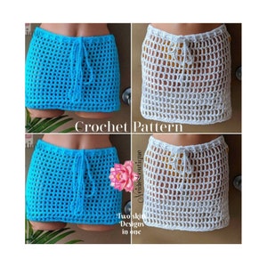 Crochet Beach skirt pattern, skirt pattern, PDF file