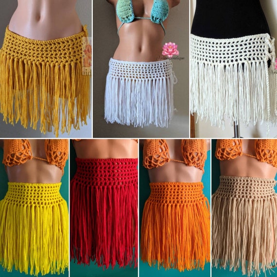 Crochet Short Fringe Cover Up Crochet Short Fringe Cover Up