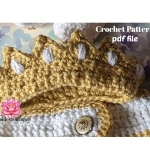 Crochet pattern, crochet Baby crown Pattern, crochet hat pattern, Baby pattern, crown pattern, PDF file baby crown pattern,how to crochet