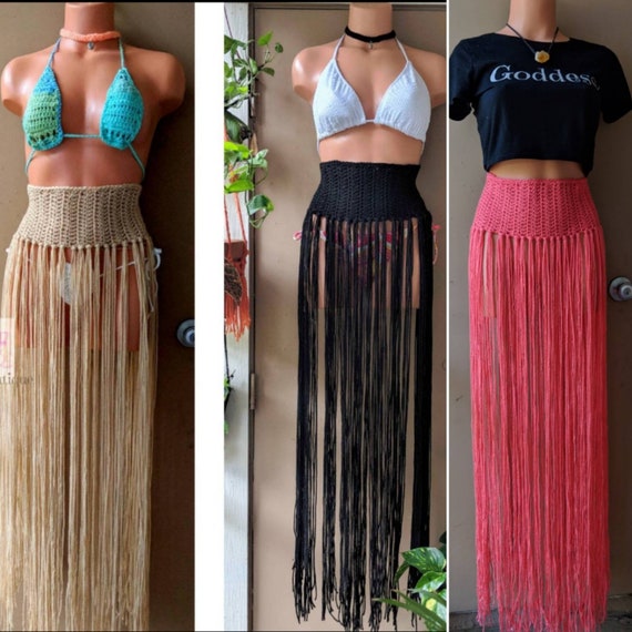 Fringe Bathing Suit Cover Festival Fringe Belt Beach Skirt Swimsuit Cover Up Long Fringe Macrame Cord Material Bikini Cover bohochic Etsy
