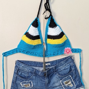 St Lucia Crochet top, vacation outfit crochet top, island top festival outfit, crochet halter top, crop top, best friend gift,bohemian style