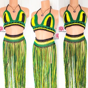 Jamaican outfit, festival crochet outfit,carnival Outfit,crochet top rasta beach skirt skirt,Jamaican afropunk festival,bohemian style