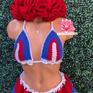 Haïtiaanse outfit festivaloutfit Ruffle hoed carnaval outfit gehaakte top rok bikinibroekje festivalrok Haïtiaanse afropunk festival boho