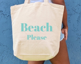 Beach please tote mint bag salty bag tote best friend gift Cotton Canvas Tote Bag crochet lover gift birthday gift for her gift for him