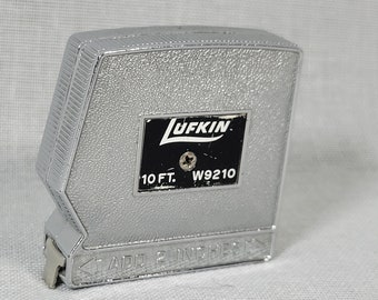Vintage Lufkin 10 Foot Tape Measure – Textured Metal Case, Made in USA