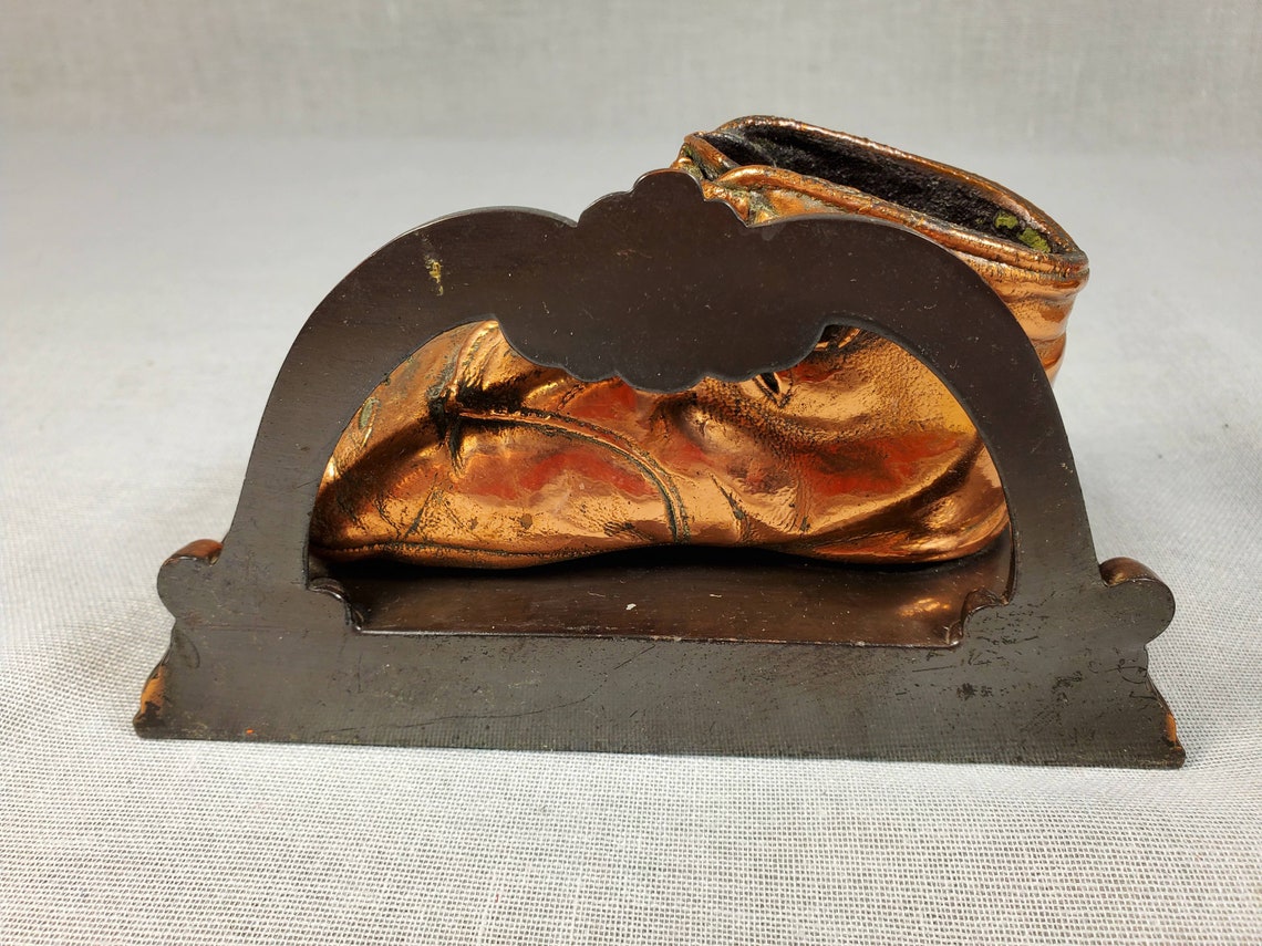 Vintage Bronze Baby Shoe Bookends Matched Pair W/ Cutouts Etsy