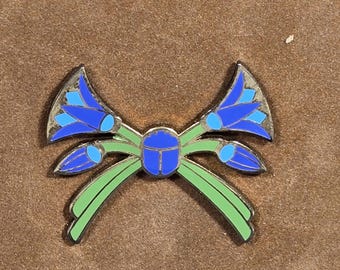 Enamel Lotus Motif Brooch Inspired by Emile Prisse d'Avennes - Egyptian Revival