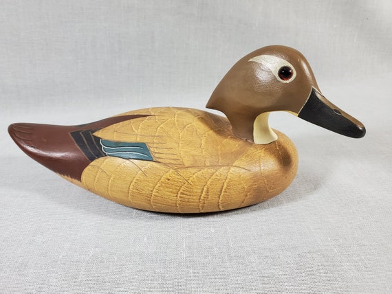 Wildfowler Wood Duck Hen Decoy – Signed Handcrafted Painted