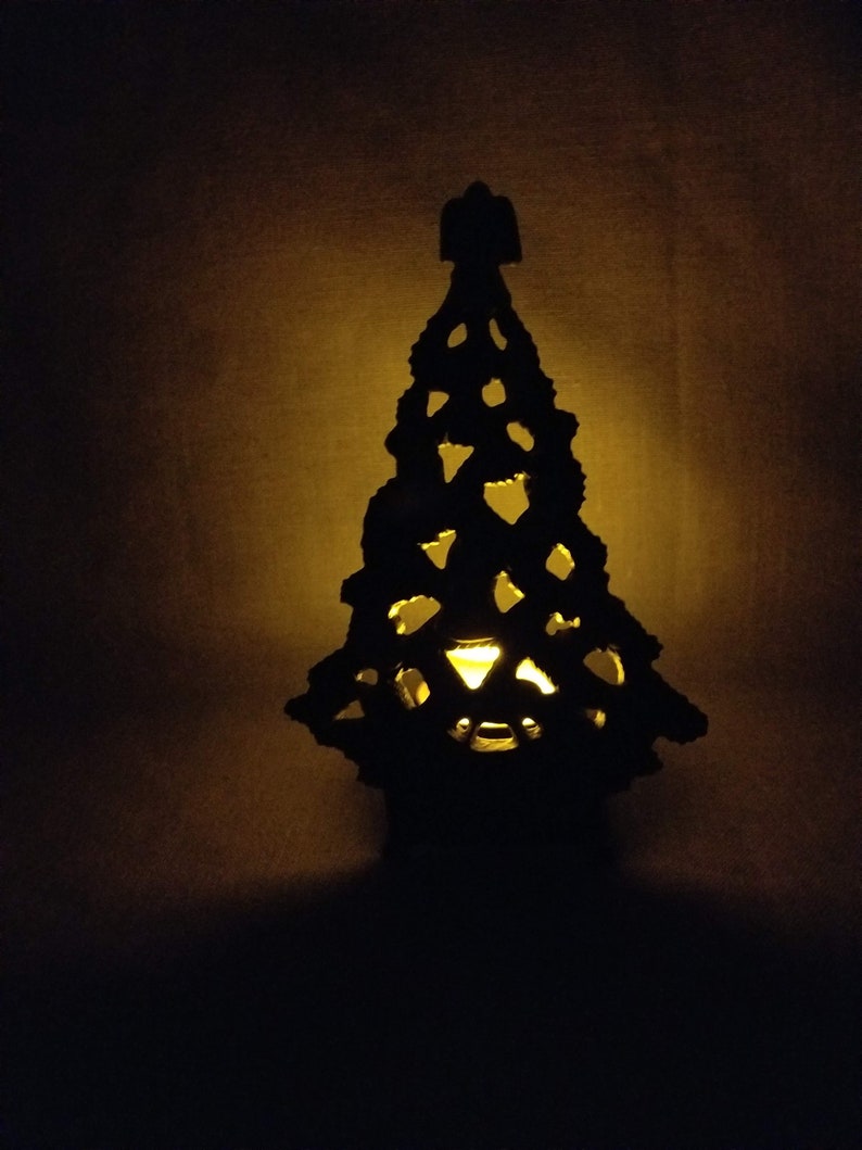 Unique Cast Iron Christmas Tree Votive Candle Holder W/ Etsy