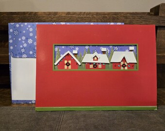 3D Gem Christmas Cards - Paper Magic, Houses in Snow, Set of 25