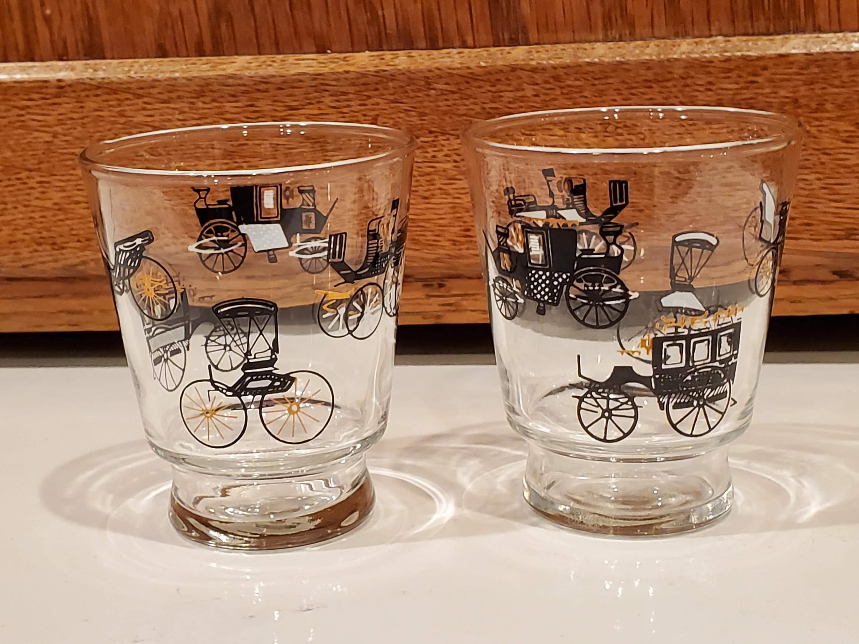 Libbey Tom Collins Glasses, Set of 4, Classic Cars, Straight Sided