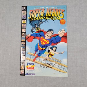 Celebrate the Century Super Heroes Stamp Album Book 1: 1900 to 1909 (1998) - US Postal Service - DC Comics - Stamp Collecting -FREE Shipping