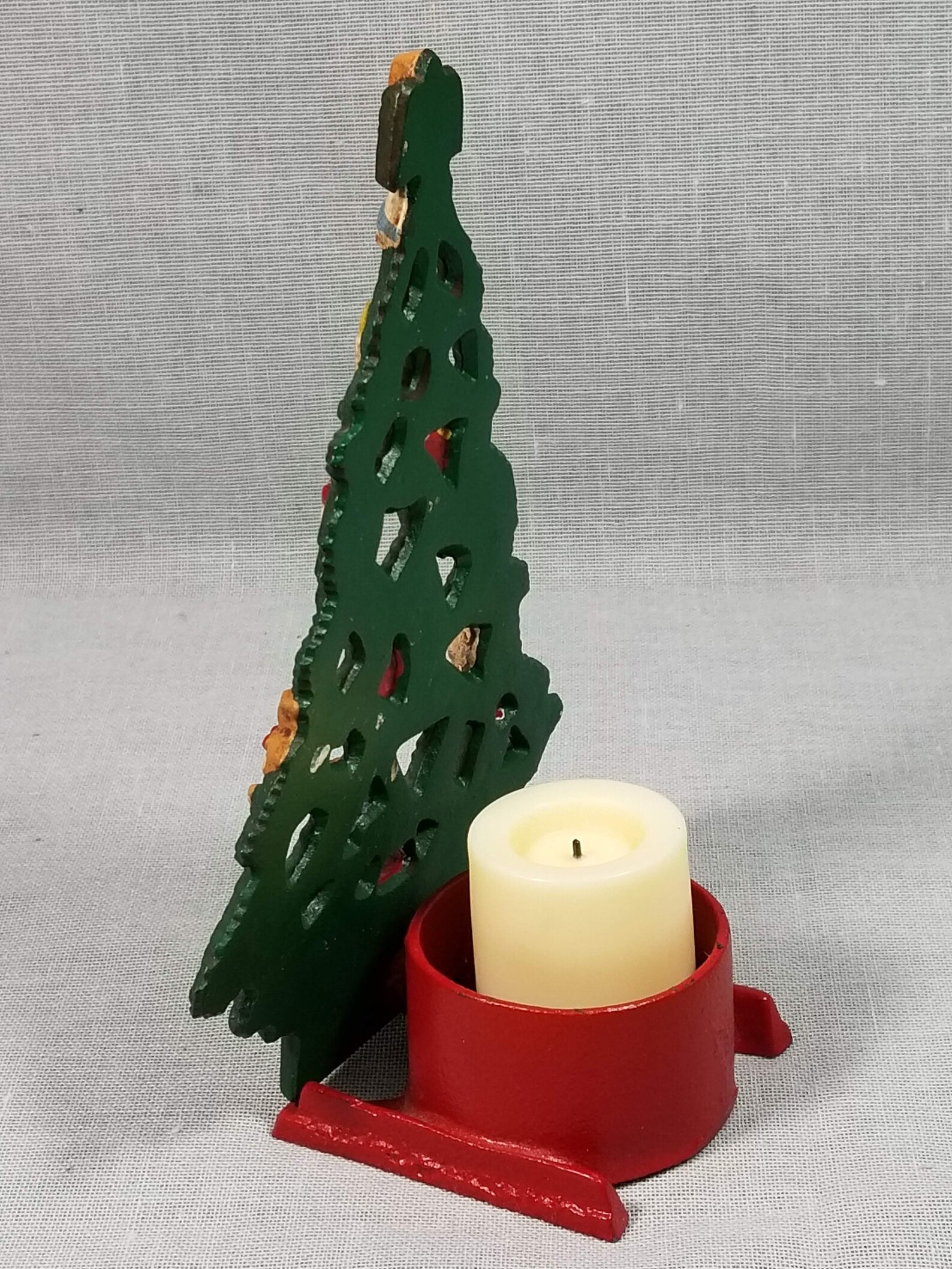 Unique Cast Iron Christmas Tree Votive Candle Holder W/ Etsy