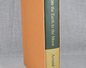 From The Earth To The Moon and Around The Moon by Jules Verne - Heritage Press 1970 - Hardbound w/ Slipcase - Color Illus by Robert Shore