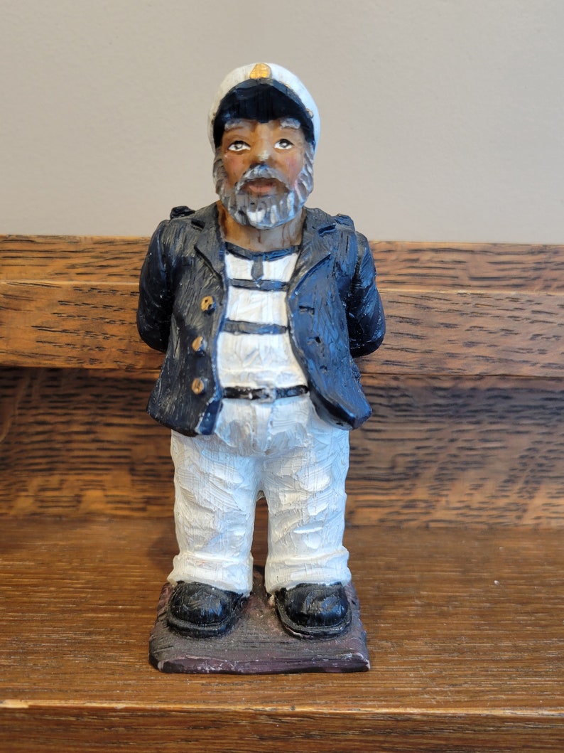 Three Resin Sailor Figurines Statues Captain W/ Binoculars Etsy