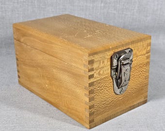 Vintage Nega File Wood Box – Dovetail Joints, Eagle Lock Latch