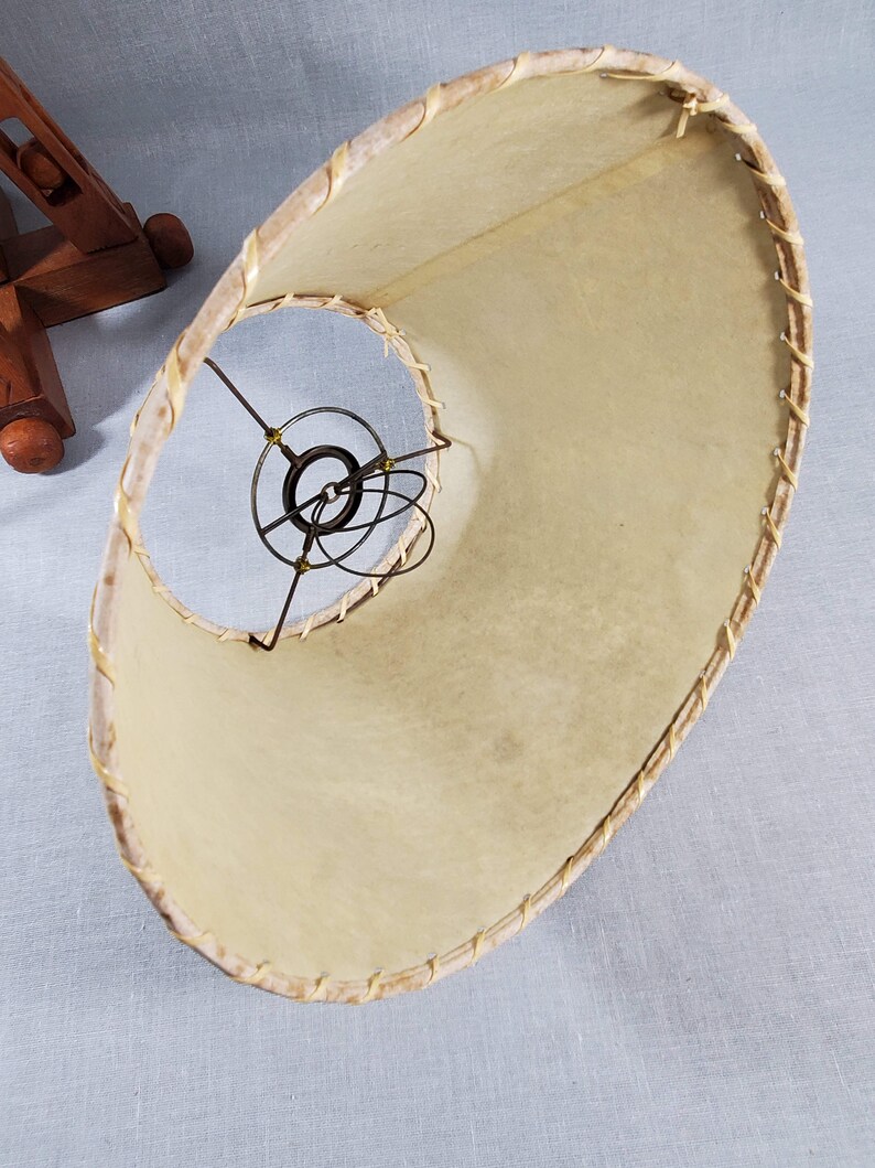 Vintage Parchment Lamp Shade w/ Whipped Stitch Edge Lacing Etsy