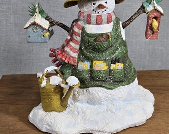 Snowman Figurine by Sherri Buck Baldwin - Waiting For Spring - First Ed 1999 No 7 - Lang and Wise