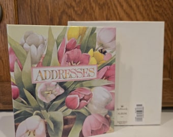 Marjolein Bastin Hallmark Address Book Tulips - Vintage 1998 - Binder - Original Box