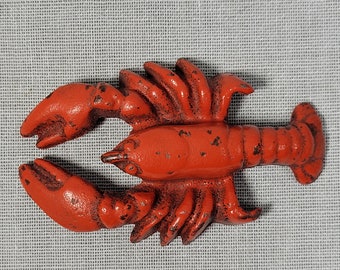 Embroidered Scarlet Red Lobster Crawfish On Black Patch Applique Iron On Sew USA