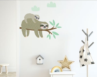 Sloth Wall Decal Etsy