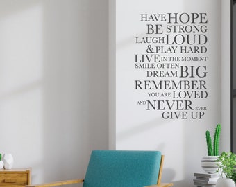 Have Hope Family House Quote Wall Sticker Decal
