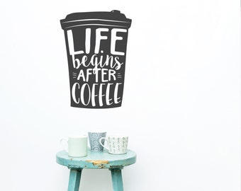 Coffee Wall Decal Mornings Wall Vinyl