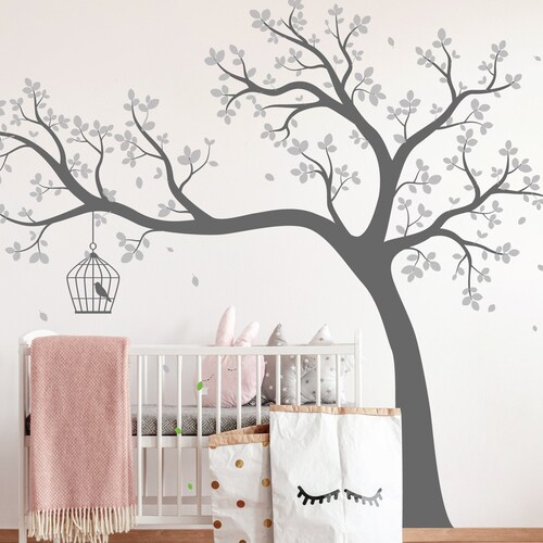 Large Overhanging Nursery Tree Wall Sticker Huge Tree Wall Etsy