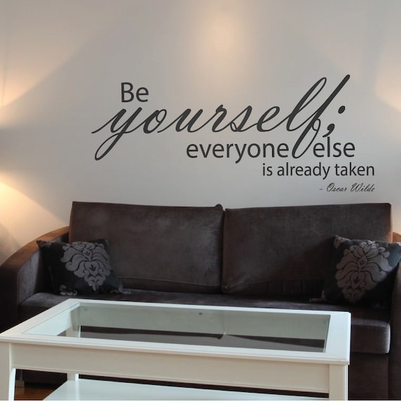 Oscar Wilde Be Yourself Wall Sticker Famous Quote Mural Words Lettering Inspirational Modern Home Decor Art