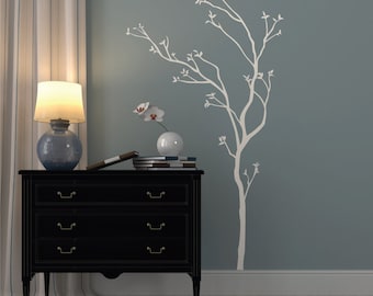 Autocollant mural arbre Oriental, autocollants muraux en vinyle pour salon et couloir