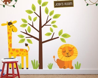 Childrens Jungle Safari Theme Wall Sticker Decal