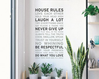 Family House Rules Wall Sticker