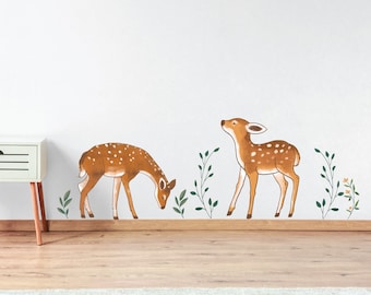 Friendly Fawn Wall Stickers, Deer Wall Stickers For Nursery, Woodland Animals