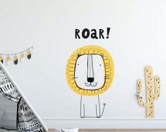 Contemporary Lion Wall Decal For Nursery And Kids Roar Lion Wall Stickers