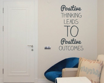 Positive Thinking Wall Sticker Decal Wall Vinyl Quote Mural Inspirational Words Wall Art
