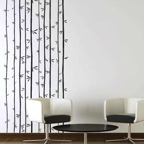 Bamboo tree wall sticker flower wall stickers forest decals office