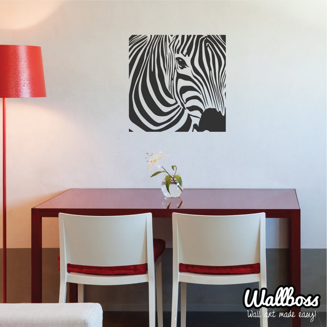 Wall Decal Zebra Square Wall Sticker , Removable, Wall Art, Nature ...