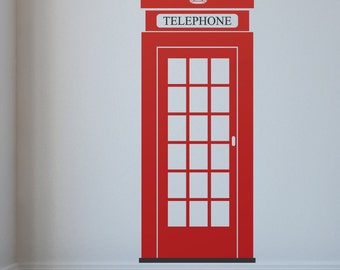 London Telephone Box Wall Decal British Icon Wall Vinyl