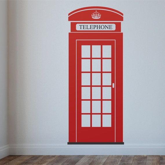 London Telephone Box Wall Decal British Icon Wall Vinyl
