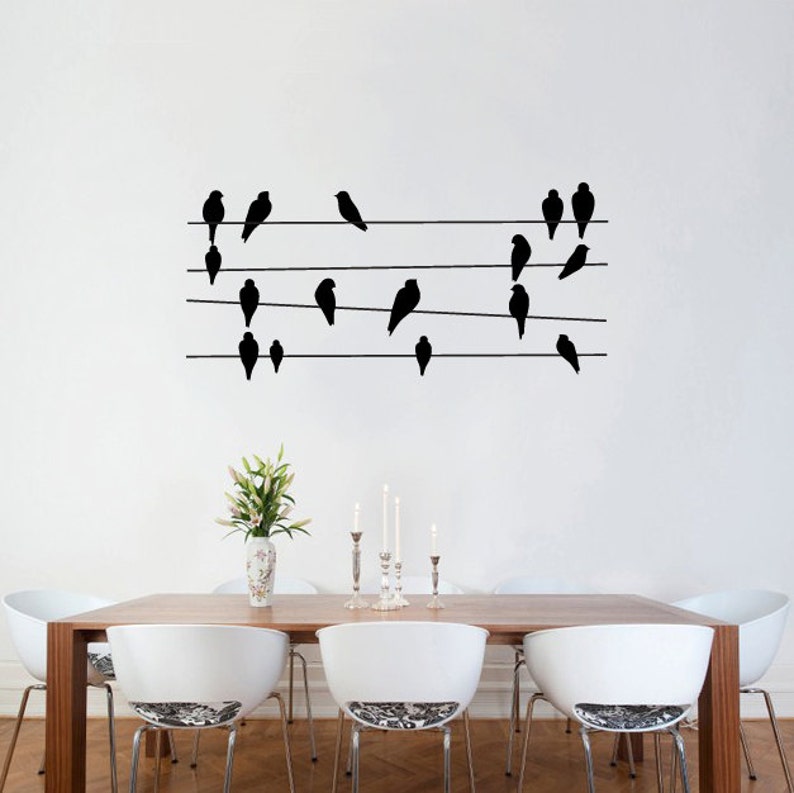 Wall sticker decals Birds On Wires Wall Stickers wall vinyl decal sticker nature art image 1