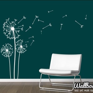 Dandelion Wall Decal Wall Stickers Blowing Away In The Wind Vinyls Flower Nature Living Room Bed Room Art image 3