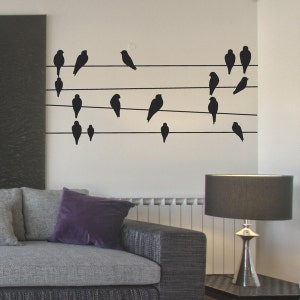 Wall sticker decals Birds On Wires Wall Stickers wall vinyl decal sticker nature art image 2