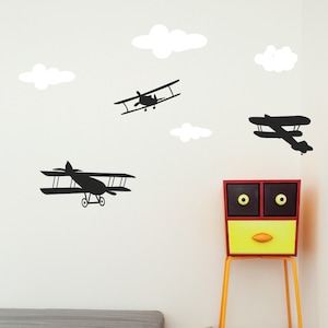Childrens Planes And Clouds Wall Stickers Kids Decals Nursery